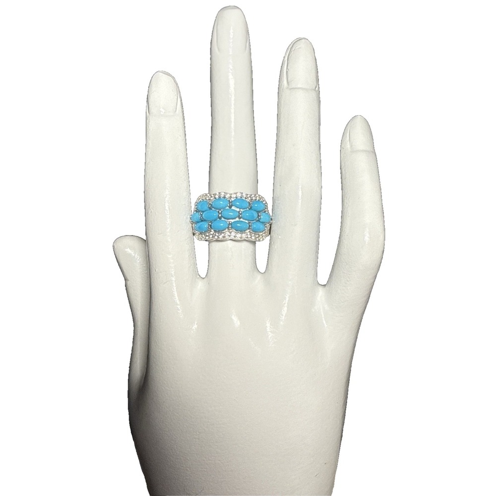 HSN‎ Colleen Lopez Sterling Silver Gemstone Scalloped Ring 925 J-9A